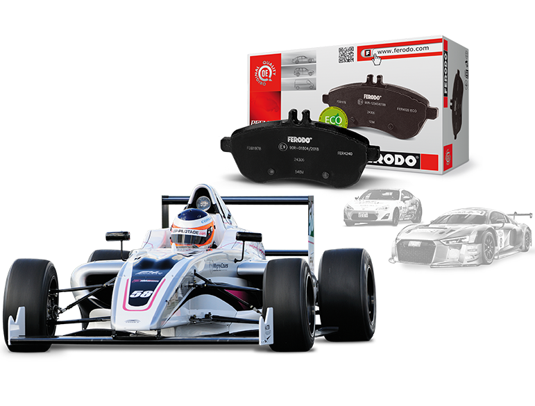 imagen de vista frontal de las pastillas de freno premier de ferodo.